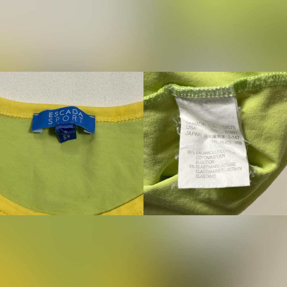 ESCADA SPORT Green Matching Set Zip-Up Track Jacket & Tank Top Size Medium - Picture 16 of 16